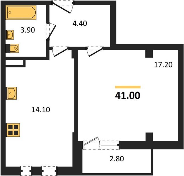 Фото №1: 1-комнатная квартира 41&nbsp;м², 1/7&nbsp;эт. - Краснодар, Прикубанский внутригородской округ, мкр. Фестивальный, ул. Круговая, 4/1