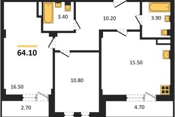 Фото №1: 2-комнатная квартира 65 м², 1/7 эт. - Краснодар, мкр. Фестивальный, ул. Круговая, 4/1