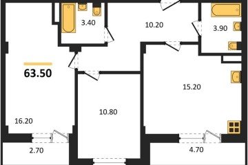 Фото №1: 2-комнатная квартира 64 м², 2/7 эт. - Краснодар, мкр. Фестивальный, ул. Круговая, 4/1