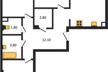 Фото №1: 3-комнатная квартира 79&nbsp;м², 2/7&nbsp;эт. - Краснодар, мкр. Фестивальный, ул. Круговая, 4/1