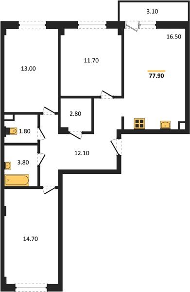 Фото №1: 3-комнатная квартира 79&nbsp;м², 2/7&nbsp;эт. - Краснодар, Прикубанский внутригородской округ, мкр. Фестивальный, ул. Круговая, 4/1