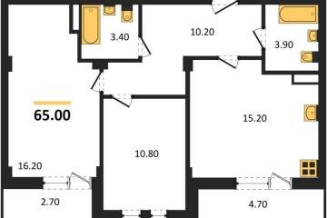 Фото №1: 2-комнатная квартира 65&nbsp;м², 3/7&nbsp;эт. - Краснодар, мкр. Фестивальный, ул. Круговая, 4/1
