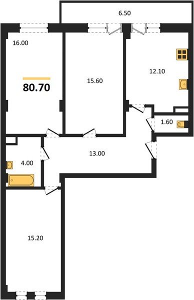 Фото №1: 3-комнатная квартира 82&nbsp;м², 4/7&nbsp;эт. - Краснодар, Прикубанский внутригородской округ, мкр. Фестивальный, ул. Круговая, 4/1