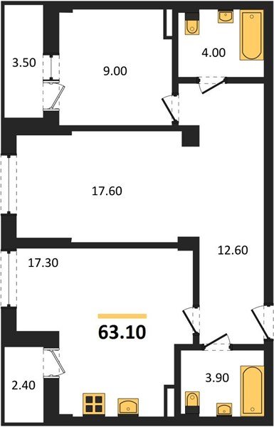 Фото №1: 2-комнатная квартира 64&nbsp;м², 1/7&nbsp;эт. - Краснодар, Прикубанский внутригородской округ, мкр. Фестивальный, ул. Круговая, 4/1