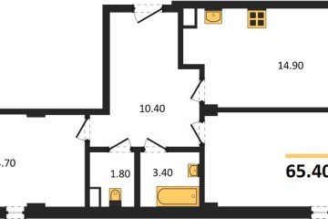 Фото №1: 2-комнатная квартира 67 м², 2/7 эт. - Краснодар, мкр. Фестивальный, ул. Круговая, 4/1