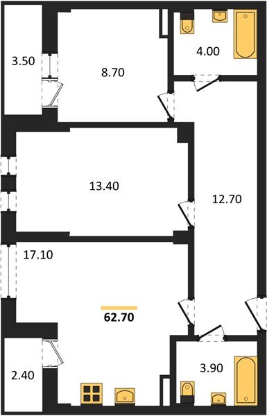 Фото №1: 2-комнатная квартира 64&nbsp;м², 2/7&nbsp;эт. - Краснодар, Прикубанский внутригородской округ, мкр. Фестивальный, ул. Круговая, 4/1