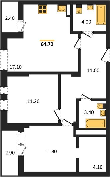 Фото №1: 2-комнатная квартира 66&nbsp;м², 3/7&nbsp;эт. - Краснодар, Прикубанский внутригородской округ, мкр. Фестивальный, ул. Круговая, 4/1