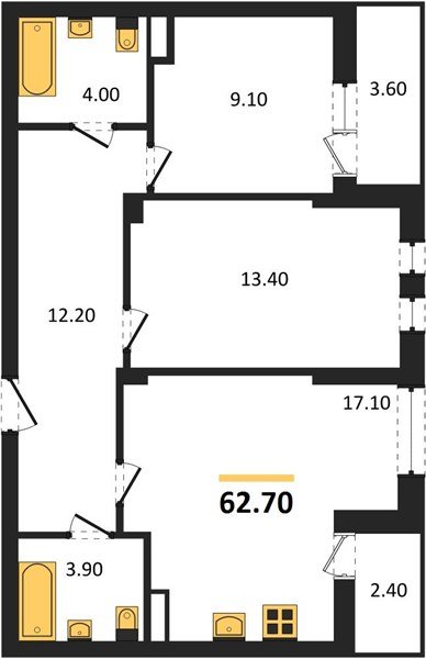 Фото №1: 2-комнатная квартира 64&nbsp;м², 4/7&nbsp;эт. - Краснодар, Прикубанский внутригородской округ, мкр. Фестивальный, ул. Круговая, 4/1
