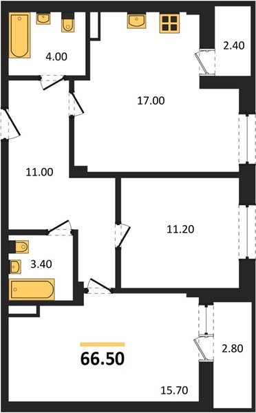 Фото №1: 2-комнатная квартира 66&nbsp;м², 2/7&nbsp;эт. - Краснодар, Прикубанский внутригородской округ, мкр. Фестивальный, ул. Круговая, 4/1