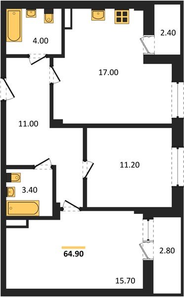 Фото №1: 2-комнатная квартира 66&nbsp;м², 6/7&nbsp;эт. - Краснодар, Прикубанский внутригородской округ, мкр. Фестивальный, ул. Круговая, 4/1