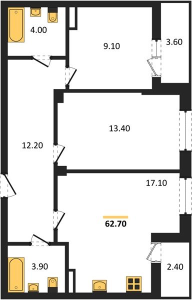 Фото №1: 2-комнатная квартира 64&nbsp;м², 7/7&nbsp;эт. - Краснодар, Прикубанский внутригородской округ, мкр. Фестивальный, ул. Круговая, 4/1