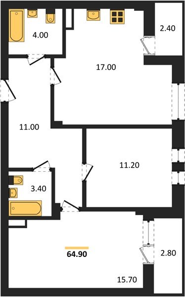 Фото №1: 2-комнатная квартира 66&nbsp;м², 5/7&nbsp;эт. - Краснодар, Прикубанский внутригородской округ, мкр. Фестивальный, ул. Круговая, 4/1