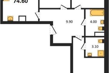 Фото №1: 3-комнатная квартира 78 м², 3/18 эт. - Краснодар, мкр. ЖК Первое Место, ул. Виктора Казанцева, 1.3лит1