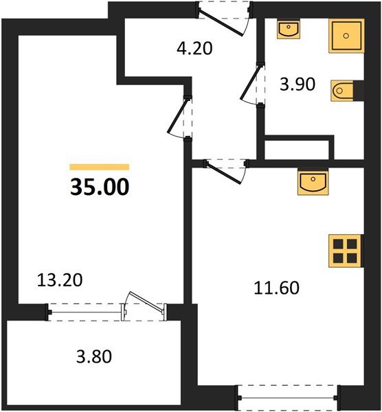 Фото №1: 1-комнатная квартира 36&nbsp;м², 4/18&nbsp;эт. - Краснодар, Карасунский внутригородской округ, мкр. ЖК Первое Место, ул. Виктора Казанцева, 1.3лит1