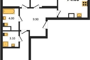 Фото №1: 3-комнатная квартира 78 м², 3/18 эт. - Краснодар, мкр. ЖК Первое Место, ул. Виктора Казанцева, 1.3лит1