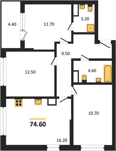 Фото №1: 3-комнатная квартира 76&nbsp;м², 6/18&nbsp;эт. - Краснодар, Карасунский внутригородской округ, мкр. ЖК Первое Место, ул. Виктора Казанцева, 1.3лит1