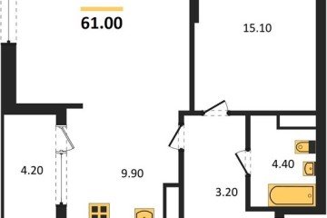 Фото №1: 2-комнатная квартира 63 м², 10/18 эт. - Краснодар, мкр. ЖК Первое Место, ул. Виктора Казанцева, 1.3лит1