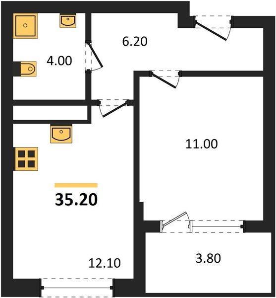 Фото №1: 1-комнатная квартира 37&nbsp;м², 16/18&nbsp;эт. - Краснодар, Карасунский внутригородской округ, мкр. ЖК Первое Место, ул. Виктора Казанцева, 1.3лит1