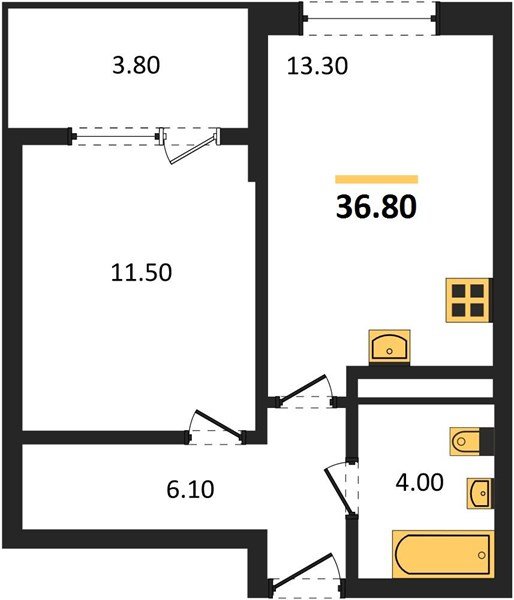 Фото №1: 1-комнатная квартира 38&nbsp;м², 15/18&nbsp;эт. - Краснодар, Карасунский внутригородской округ, мкр. ЖК Первое Место, ул. Виктора Казанцева, 1.3лит1