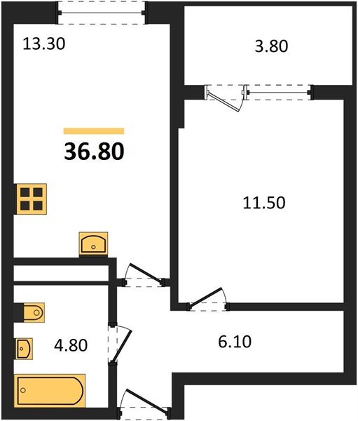 Фото №1: 1-комнатная квартира 38&nbsp;м², 6/18&nbsp;эт. - Краснодар, Карасунский внутригородской округ, мкр. ЖК Первое Место, ул. Виктора Казанцева, 1.3лит1
