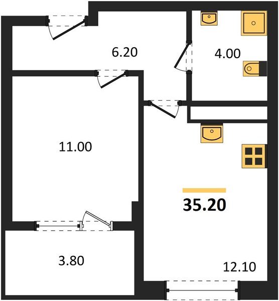 Фото №1: 1-комнатная квартира 37&nbsp;м², 17/18&nbsp;эт. - Краснодар, Карасунский внутригородской округ, мкр. ЖК Первое Место, ул. Виктора Казанцева, 1.3лит1