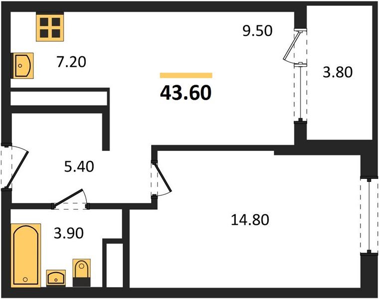 Фото №1: 1-комнатная квартира 45&nbsp;м², 2/18&nbsp;эт. - Краснодар, мкр. Карасунский внутригородской округ, ул. Виктора Казанцева