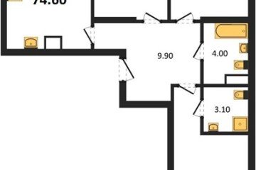 Фото №1: 3-комнатная квартира 78 м², 9/18 эт. - Краснодар, мкр. ЖК Первое Место,
