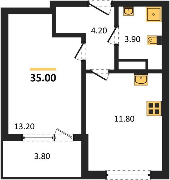 Фото №1: 1-комнатная квартира 36&nbsp;м², 9/18&nbsp;эт. - Краснодар, Карасунский внутригородской округ, мкр. ЖК Первое Место