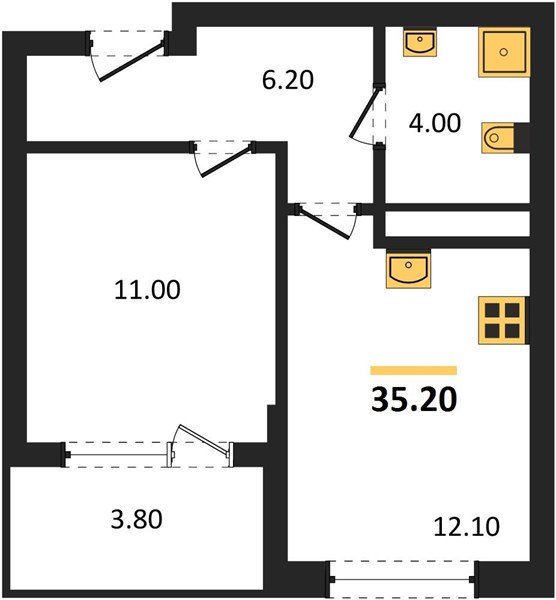 Фото №1: 1-комнатная квартира 37&nbsp;м², 15/18&nbsp;эт. - Краснодар, Карасунский внутригородской округ, мкр. ЖК Первое Место, ул. Виктора Казанцева, 1.3лит2