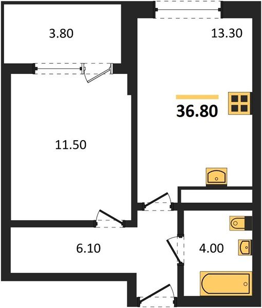 Фото №1: 1-комнатная квартира 38&nbsp;м², 13/18&nbsp;эт. - Краснодар, Карасунский внутригородской округ, мкр. ЖК Первое Место, ул. Виктора Казанцева, 1.3лит2