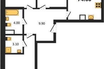 Фото №1: 3-комнатная квартира 78 м², 9/18 эт. - Краснодар, мкр. ЖК Первое Место, ул. Виктора Казанцева, 1.3лит2