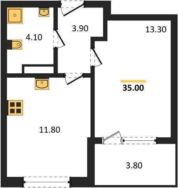 Фото №1: 1-комнатная квартира 36&nbsp;м², 9/18&nbsp;эт. - Краснодар, Карасунский внутригородской округ, мкр. ЖК Первое Место