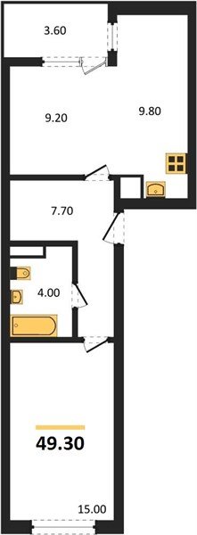 Фото №1: 1-комнатная квартира 49&nbsp;м², 9/18&nbsp;эт. - Краснодар, Карасунский внутригородской округ, мкр. ЖК Первое Место