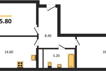 Фото №1: 2-комнатная квартира 67 м², 5/18 эт. - Краснодар, мкр. ЖК Первое Место,