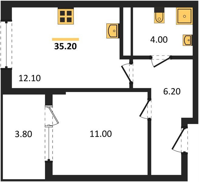 Фото №1: 1-комнатная квартира 37&nbsp;м², 10/18&nbsp;эт. - Краснодар, Карасунский внутригородской округ, мкр. ЖК Первое Место
