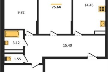 Фото №1: 3-комнатная квартира 75 м², 5/8 эт. - Северская, мкр. ЖК Цветной Бульвар,