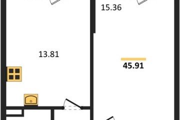 Фото №1: 1-комнатная квартира 45 м², 1/8 эт. - Северская, мкр. ЖК Цветной Бульвар,