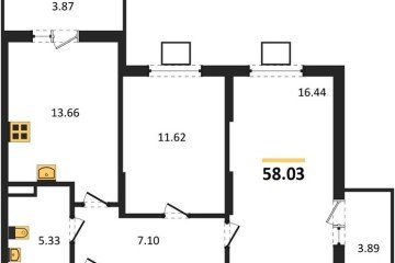Фото №1: 2-комнатная квартира 58 м², 1/8 эт. - Северская, мкр. ЖК Цветной Бульвар,