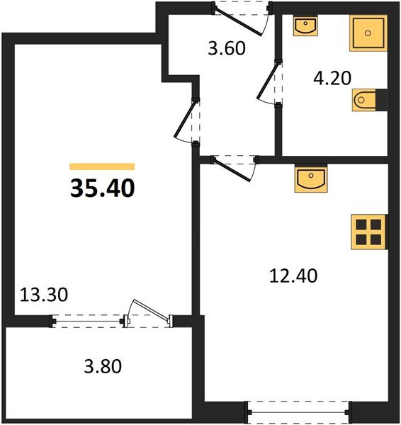Фото №1: 1-комнатная квартира 37&nbsp;м², 2/18&nbsp;эт. - Краснодар, Карасунский внутригородской округ, мкр. ЖК Первое Место