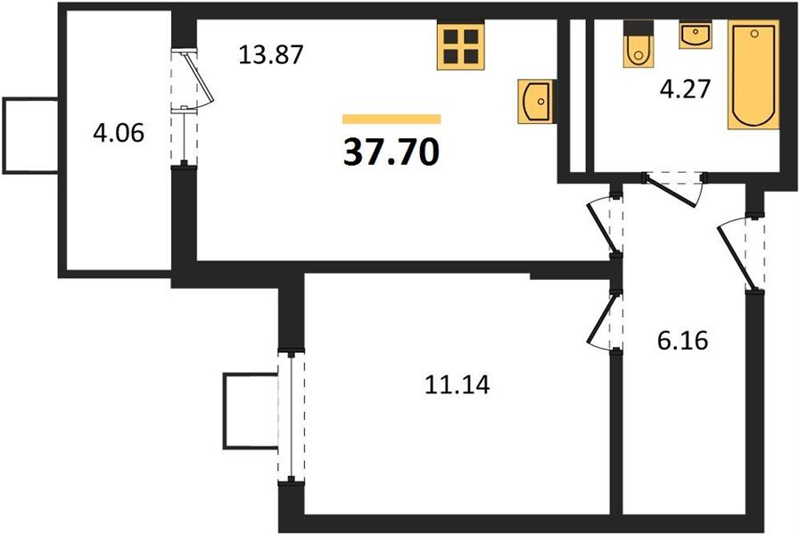 Фото №1: 1-комнатная квартира 37&nbsp;м², 7/8&nbsp;эт. - Северская, мкр. ЖК Цветной Бульвар