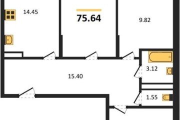 Фото №1: 3-комнатная квартира 76 м², 4/8 эт. - Северская, мкр. ЖК Цветной Бульвар,