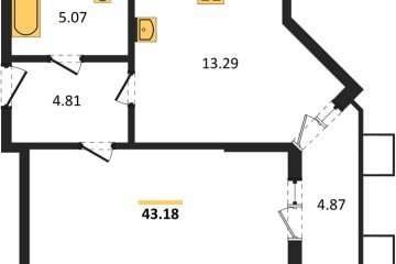 Фото №1: 1-комнатная квартира 43 м², 1/8 эт. - Северская, мкр. ЖК Цветной Бульвар,