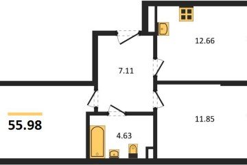 Фото №1: 2-комнатная квартира 56 м², 1/8 эт. - Северская, мкр. ЖК Цветной Бульвар,