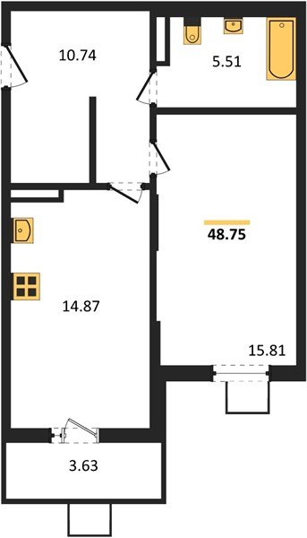 Фото №1: 1-комнатная квартира 49&nbsp;м², 4/8&nbsp;эт. - Северская, мкр. ЖК Цветной Бульвар