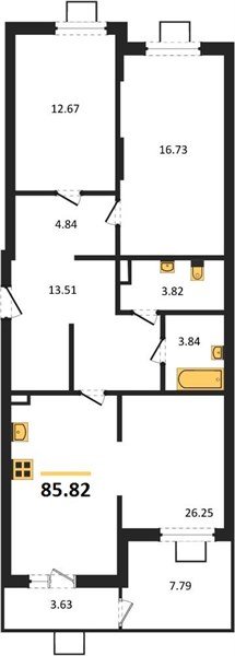 Фото №1: 2-комнатная квартира 86&nbsp;м², 1/8&nbsp;эт. - Северская, мкр. ЖК Цветной Бульвар