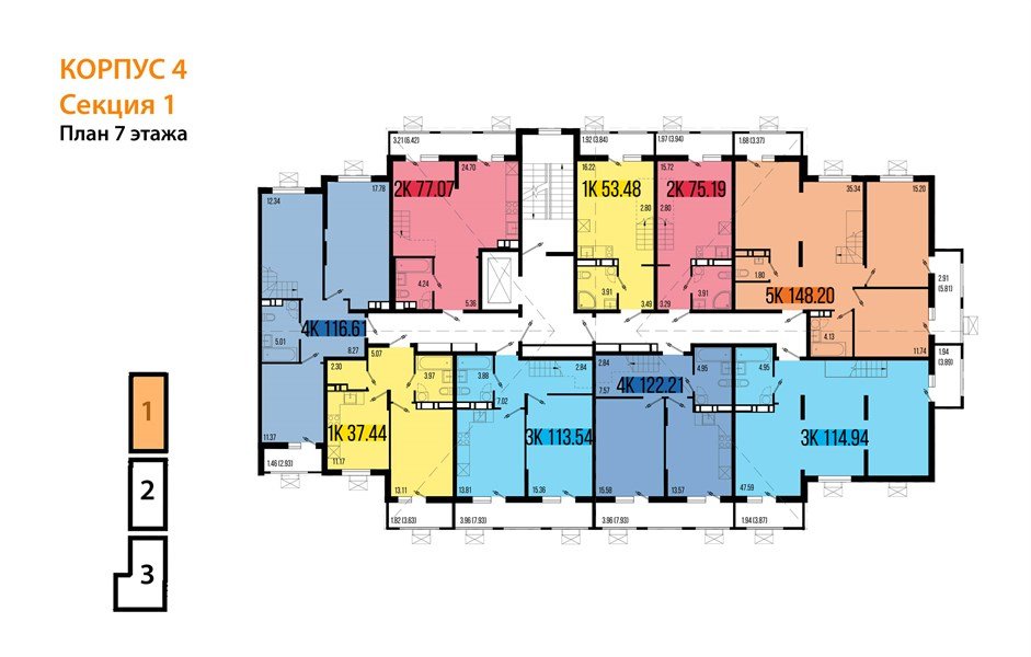 Фото №8: 1-комнатная квартира 54&nbsp;м², 7/8&nbsp;эт. - Северская, мкр. ЖК Цветной Бульвар