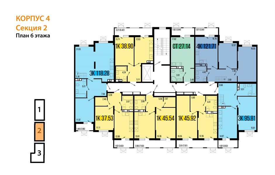 Фото №8: 3-комнатная квартира 119&nbsp;м², 6/8&nbsp;эт. - Северская, мкр. ЖК Цветной Бульвар