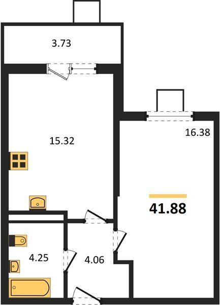 Фото №1: 1-комнатная квартира 41&nbsp;м², 2/8&nbsp;эт. - Северская, мкр. ЖК Цветной Бульвар