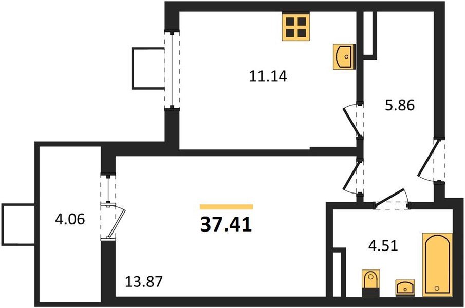 Фото №1: 1-комнатная квартира 37&nbsp;м², 2/8&nbsp;эт. - Северская, мкр. ЖК Цветной Бульвар