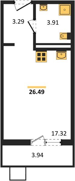 Фото №1: Студия 26&nbsp;м², 6/8&nbsp;эт. - Северская, мкр. ЖК Цветной Бульвар
